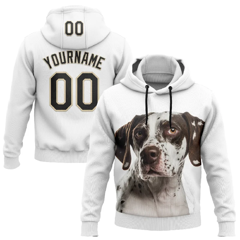 Classic Black Hoodie for Timeless Style-Custom Stitched White Black-Cream 3D Pattern Design English Pointer Dog Sports Pullover Sweatshirt Hoodie