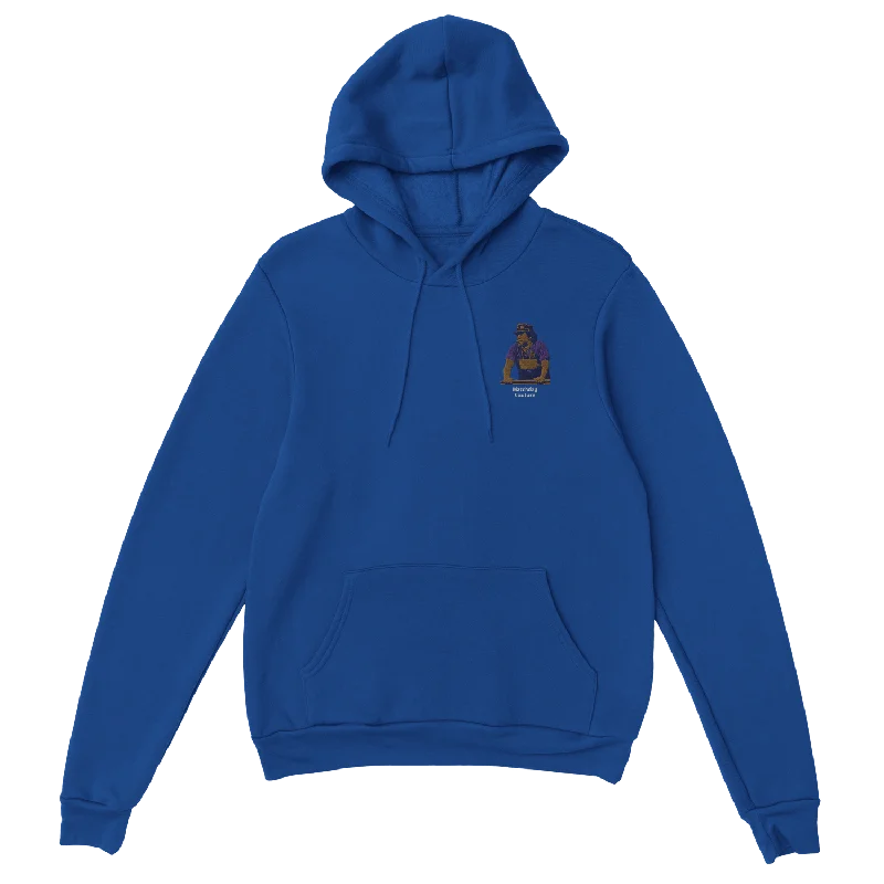 Relaxed Fit Hoodie for Weekend Vibes-"Maradona Smoke" Embroidered Hoodie - Blue