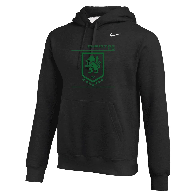 Modern Hoodie with Urban Design for Cool Look-Christos FC Lion Nike Club Hoodie Black