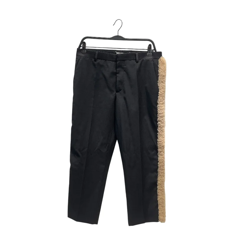 Trendy Patterned Trousers for Fashion-Forward Looks-Maison Margiela/Cropped Pants/40/BLK/Fur side stripes