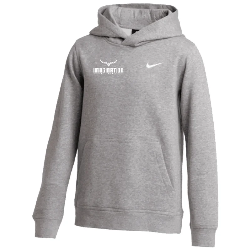 Cozy Hoodie with Ribbed Cuffs for Fit-Imagination Academy FAN Nike Club Hoodie Grey