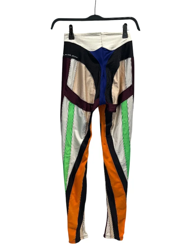 Elegant Silk Trousers for Special Occasions-MUGLER/Skinny Pants/40/Stripe/Polyester/MLT/leggings/