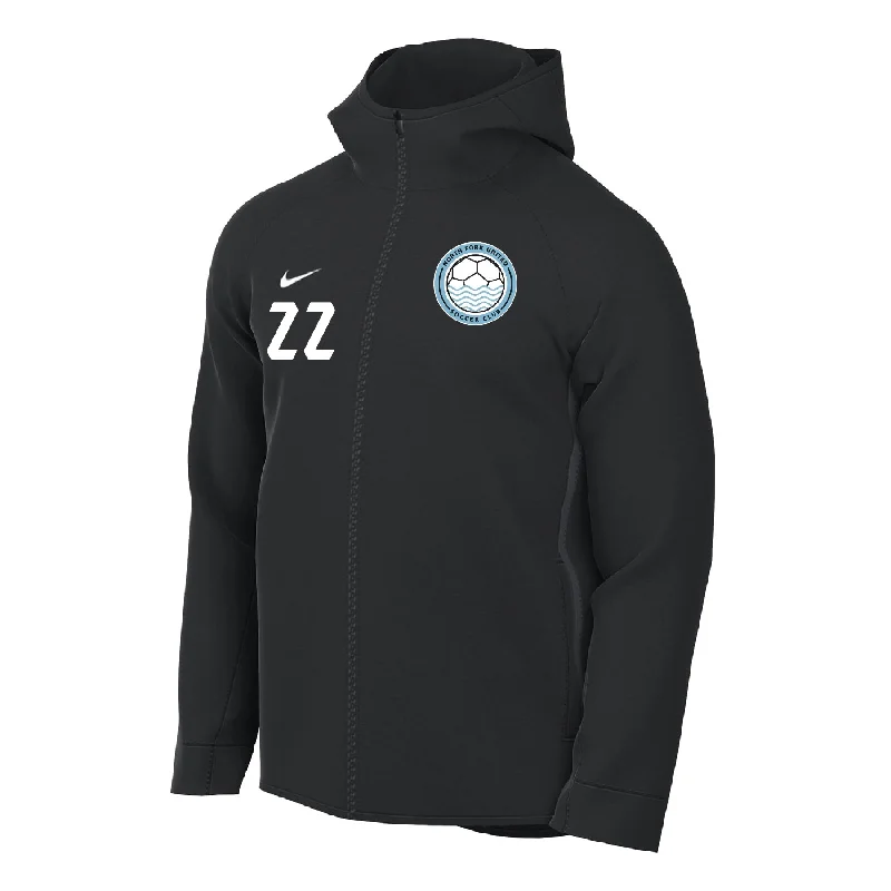 Lightweight Performance Hoodie for Sports-North Fork United Soccer Club FAN Nike Showtime Full-Zip Hoodie Black