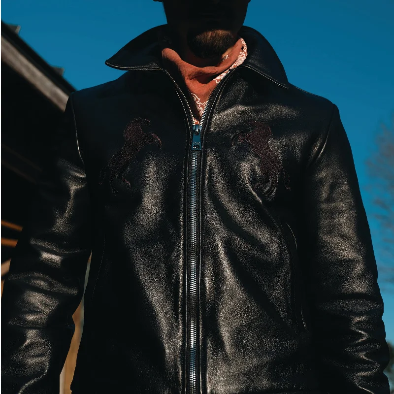 Cool Moto Jacket for Edgy Style-CHESAPEAKE RIVER LEATHER JACKET