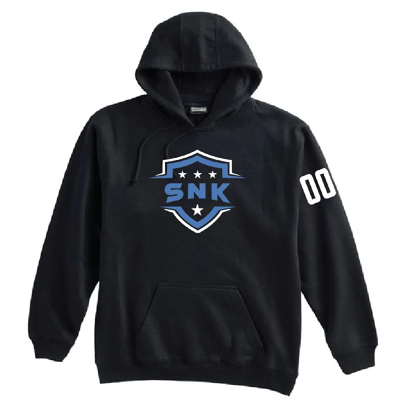 Retro-Inspired Hoodie for Vintage Look-SNK Pennant Super 10 Hoodie Black