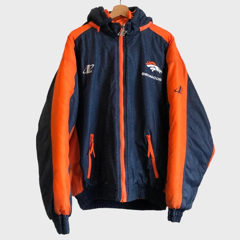 Cozy Fleece Jacket for Outdoor Comfort-Vintage Denver Broncos Parka Jacket XL