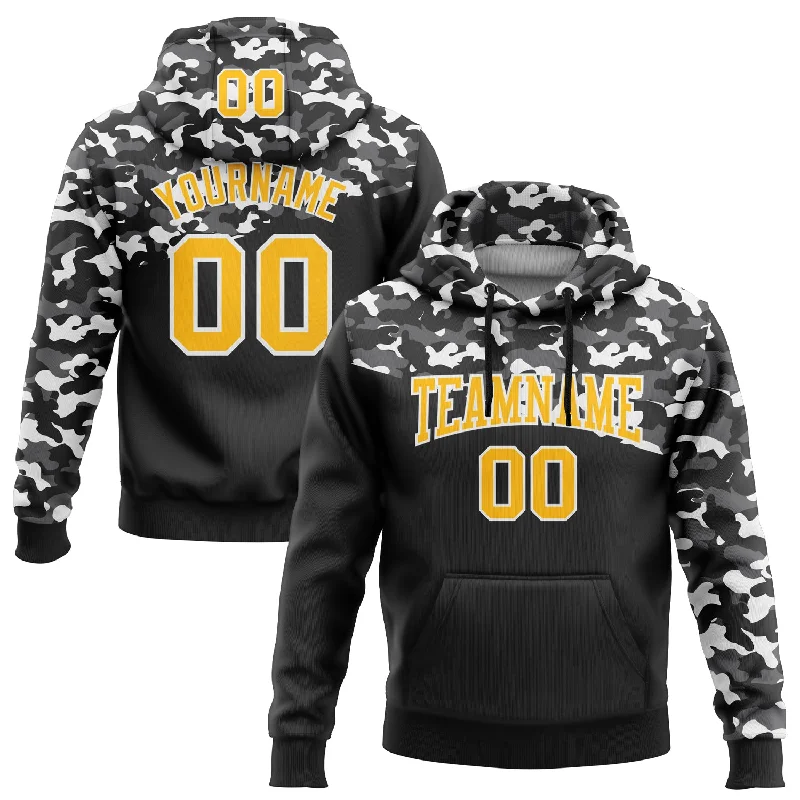 Athletic Hoodie for Training and Running-Custom Stitched Camo Gold Black-Steel Gray 3D Sports Pullover Sweatshirt Salute To Service Hoodie