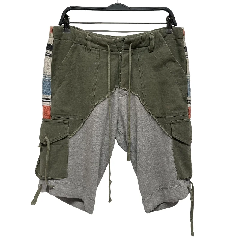 Sporty Tennis Shorts for Active Athletes-GREG LAUREN/Shorts/2/Cotton/GRN/half cargo half sweat shorts