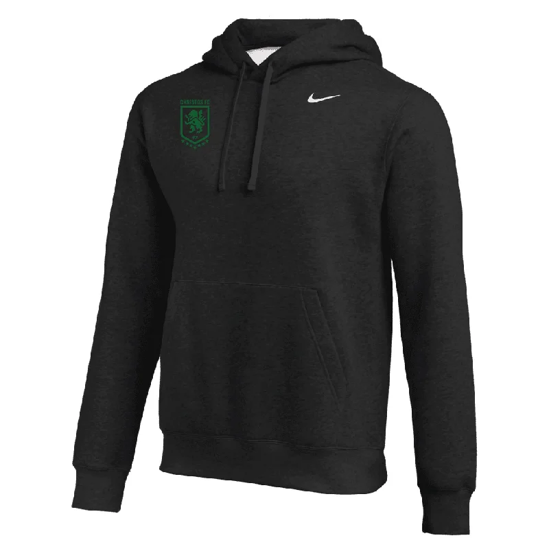 Stylish Pullover Hoodie for Effortless Style-Christos FC Badge Nike Club Hoodie Black