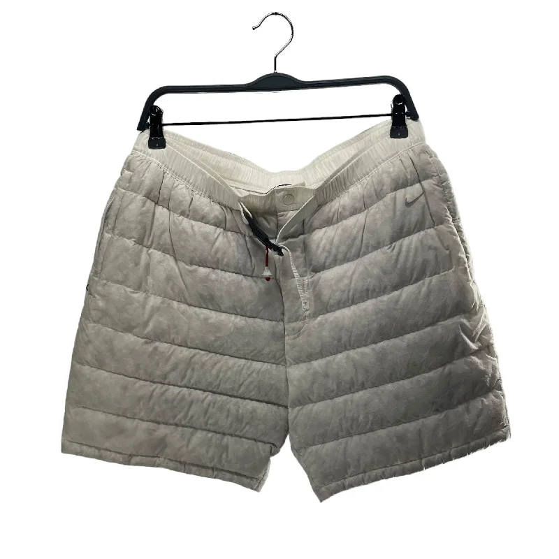 Vintage-Inspired Denim Shorts for Retro Style-NIKE/Shorts/L/Nylon/WHT/PUFFER SHORTS/TOM SACHS