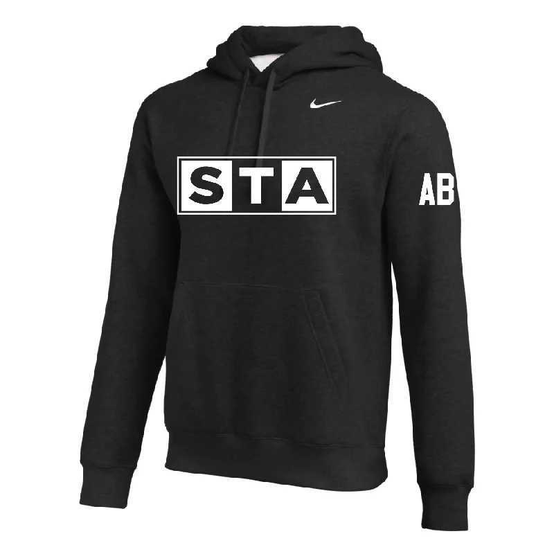 Comfortable Hoodie for School Days-STA Coaches (Logo) Nike Club Hoodie Black