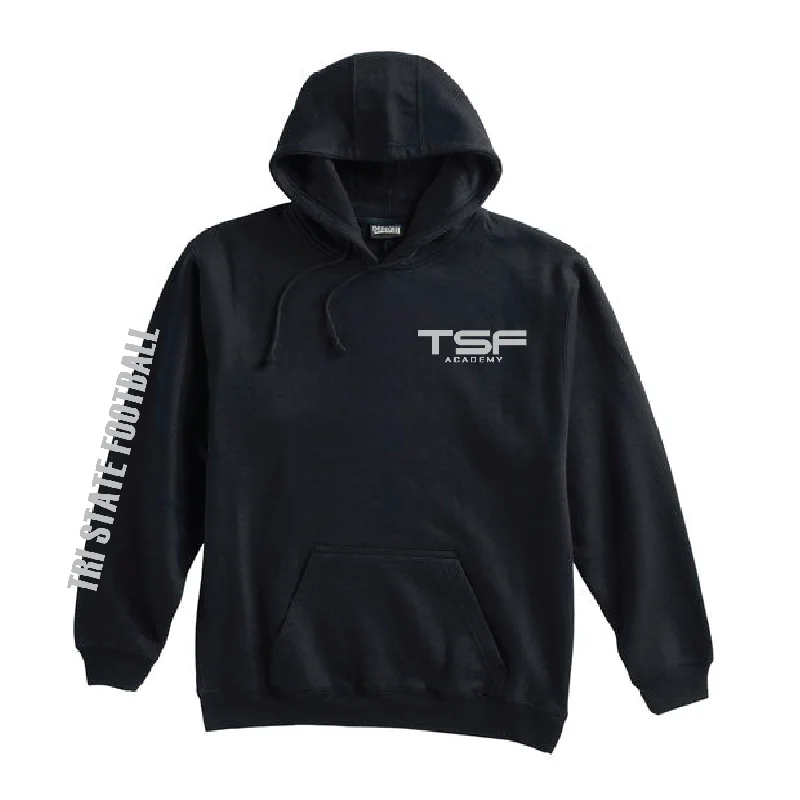 Relaxed Fit Pullover Hoodie for Comfort and Style-TSF Academy FAN TriStateFootball Pennant Super 10 Hoodie Black