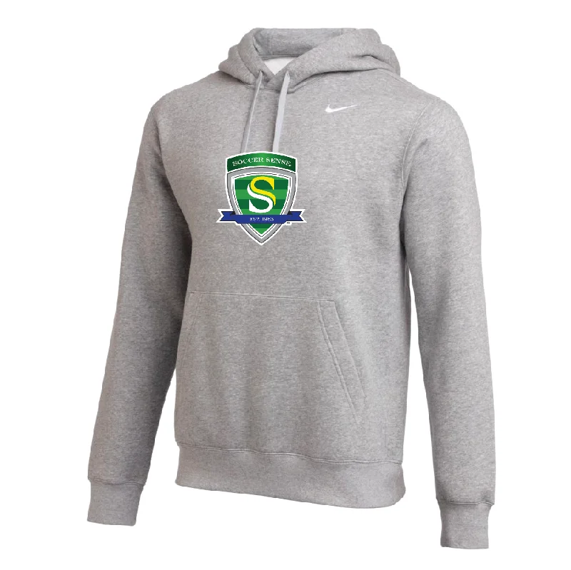 Trendy Zip-Up Hoodie with Colorful Design-Soccer Sense Nike Club Hoodie Grey