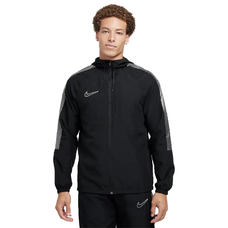 Soft Faux Fur Bomber Jacket for Fashion-Forward Winter-Nike Academy Water Repellant Hooded Jacket