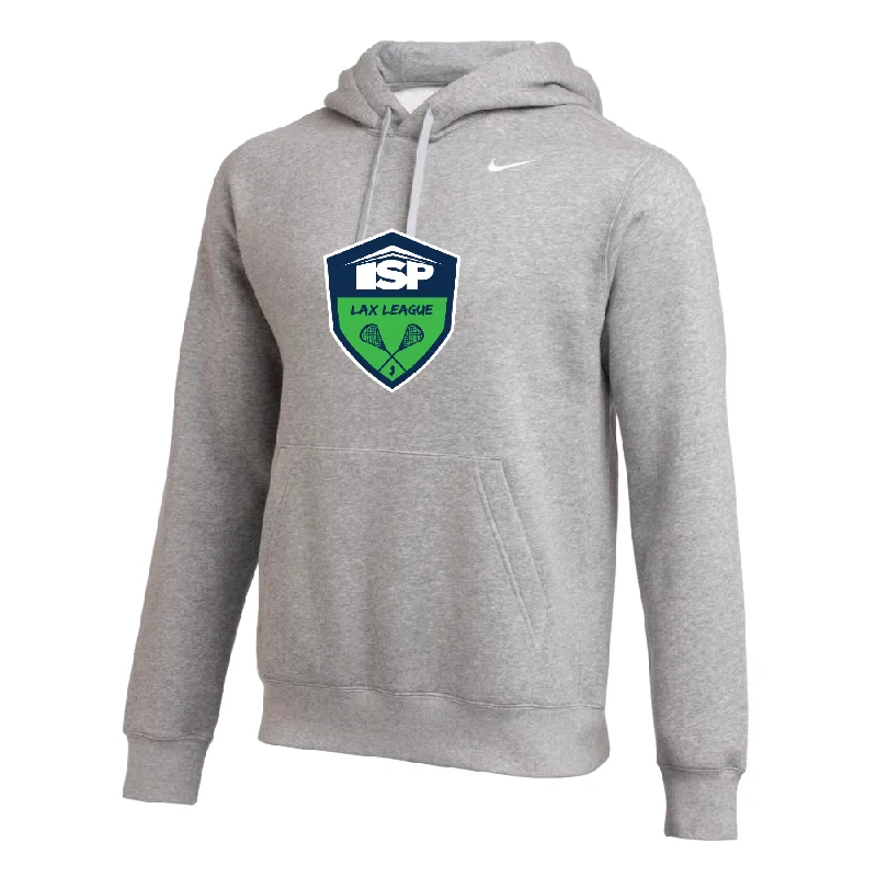 Basic Hoodie for Simple, Classic Style-ISP LAX Nike Club Hoodie Grey