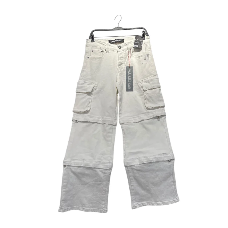 High-Waisted Pants for Retro Style-VALABASAS/Straight Pants/29/Denim/WHT/