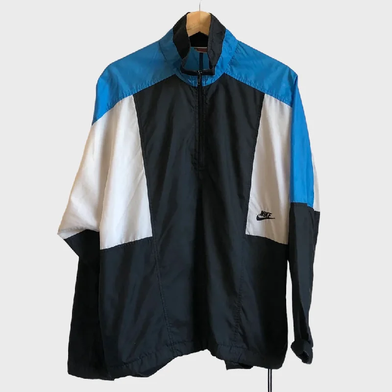 Premium Snow Jacket for Skiing and Snowboarding-Vintage Nike Black & Blue Windbreaker Jacket M