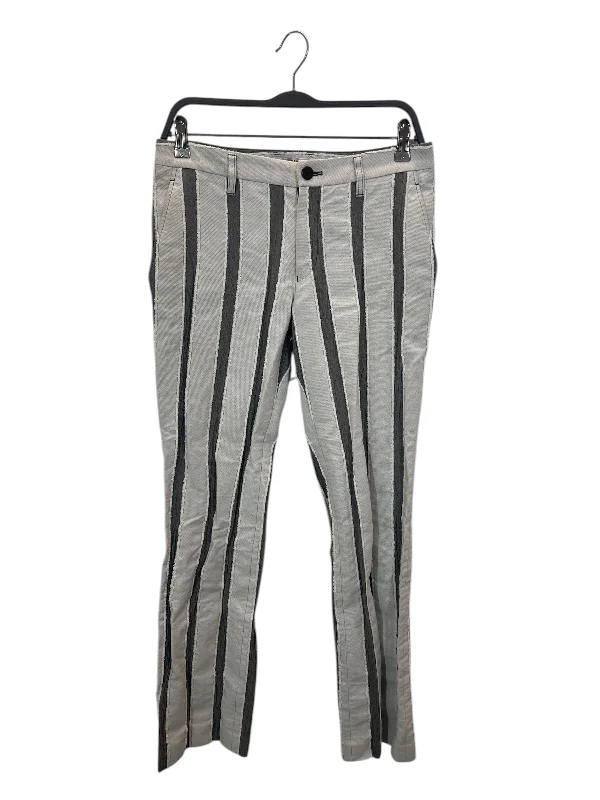 Rugged Hiking Pants for Outdoor Exploration-ISSEY MIYAKE/Bootcut Pants/3/Cotton/GRY/STRIPED