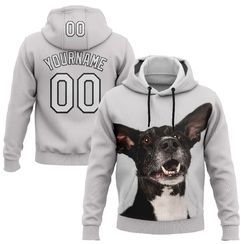 Colorblock Hoodie for Modern Appeal-Custom Stitched White Black 3D Pattern Design Purebred Dog Sports Pullover Sweatshirt Hoodie